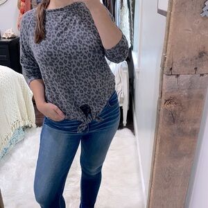 Urban Romantics grey leopard print sweatshirt top new with tags